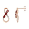 Gemminded 18k Rose Gold Plated Sterling Silver & Garnet Infinity Drop Earrings 2 Gemminded 18k Rose Gold Plated Sterling Silver & Garnet Infinity Drop Earrings -Gemminded Jewelry 4849191