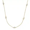 Gemminded 18k Gold Over Silver Blue Topaz & White Topaz Station Necklace -Gemminded Jewelry 4849192