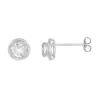 Gemminded Sterling Silver & White Topaz Round Stud Earrings -Gemminded Jewelry 4849197