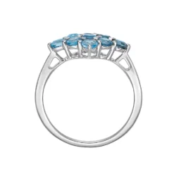 Gemminded Sterling Silver & Diamond-Shaped Cluster Blue Topaz Ring -Gemminded Jewelry 4849204 ALT2