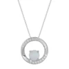 Gemminded Sterling Silver Lab-Created Opal & Lab-Created White Sapphire Circle Pendant Necklace