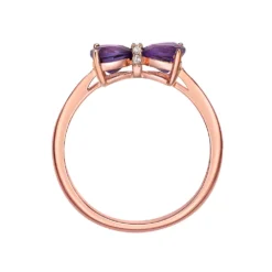 Gemminded 18k Gold Over Silver Amethyst & Diamond Accent Ring -Gemminded Jewelry 4849209 ALT2