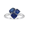 Gemminded Sterling Silver Lab-Created Sapphire & Lab-Created White Sapphire Cluster Ring -Gemminded Jewelry 4849242