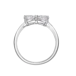 Gemminded Sterling Silver Heart-Shaped White Topaz & Diamond Accented Ring -Gemminded Jewelry 4849243 ALT2