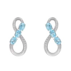 Gemminded Sterling Silver & Blue Topaz Figure-Eight Drop Earrings -Gemminded Jewelry 4849246 ALT