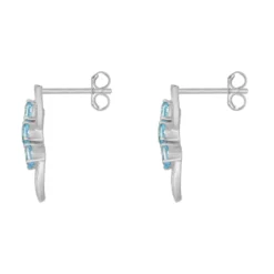 Gemminded Sterling Silver & Blue Topaz Figure-Eight Drop Earrings -Gemminded Jewelry 4849246 ALT2