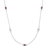 Gemminded Sterling Silver Lab-Created Ruby & Lab-Created White Sapphire Station Necklace -Gemminded Jewelry 4849250