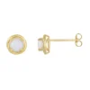 Gemminded 18k Gold Plated Sterling Silver & Lab-Created Opal Round Stud Earrings -Gemminded Jewelry 4849251