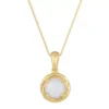 Gemminded 18k Gold Plated Sterling Silver Lab-Created Opal Circle Pendant Necklace 2 Gemminded 18k Gold Plated Sterling Silver Lab-Created Opal Circle Pendant Necklace -Gemminded Jewelry 4849254