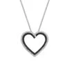 Gemminded 10k White Gold 1/3 Carat T.W. Black & White Diamond Heart Necklace -Gemminded Jewelry 5062362