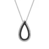 Gemminded 10k White Gold 1/5 Carat T.W. Black & White Diamond Teardrop Necklace -Gemminded Jewelry 5062367