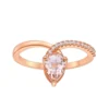 Gemminded 10k Rose Gold Morganite & Diamond Accent Twist Ring 1 Gemminded 10k Rose Gold Morganite & Diamond Accent Twist Ring -Gemminded Jewelry 5062579