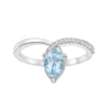 Gemminded 10k White Gold Aquamarine & Diamond Accent Twist Ring -Gemminded Jewelry 5062580