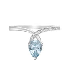 Gemminded 10k White Gold Aquamarine & Diamond Accent Twist Ring 8 Gemminded 10k White Gold Aquamarine & Diamond Accent Twist Ring -Gemminded Jewelry 5062580 ALT2