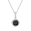 Gemminded Sterling Silver Black Onyx Cushion-Cut Pendant Necklace -Gemminded Jewelry 5283933