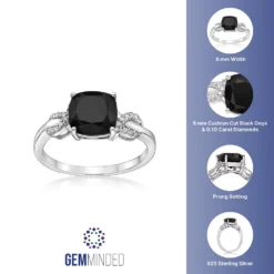 Gemminded Sterling Silver Onyx Ring 7 Gemminded Sterling Silver Onyx Ring -Gemminded Jewelry 5283934 ALT5