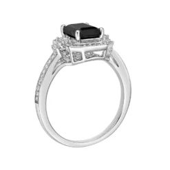Gemminded Sterling Silver Black Onyx Emerald-Cut Ring -Gemminded Jewelry 5283954 ALT