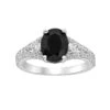 Gemminded Sterling Silver Black Onyx Oval Ring -Gemminded Jewelry 5283955