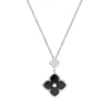 Gemminded Sterling Silver Black Onyx Clover Pendant Necklace 2 Gemminded Sterling Silver Black Onyx Clover Pendant Necklace -Gemminded Jewelry 5283957