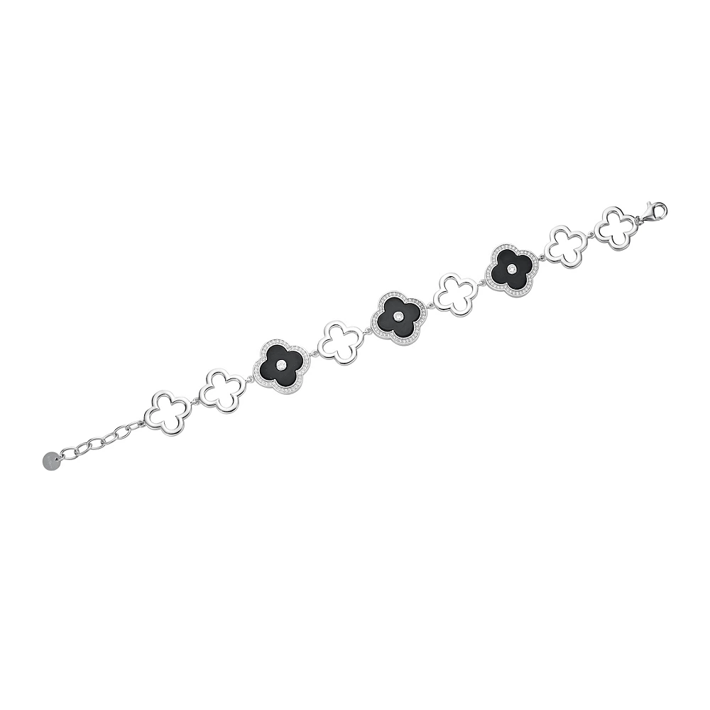 Gemminded Sterling Silver Black Onyx Clover Bracelet 4 Gemminded Sterling Silver Black Onyx Clover Bracelet - Image 2