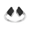 Gemminded Sterling Silver Black Onyx Open Ring -Gemminded Jewelry 5283968