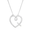 Gemminded Sterling Silver & Diamond Accent Heart Cross Pendant Necklace 2 Gemminded Sterling Silver & Diamond Accent Heart Cross Pendant Necklace -Gemminded Jewelry 5300263