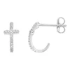 Gemminded 10k White Gold 1/8 Carat T.W. Diamond Cross Earrings 2 Gemminded 10k White Gold 1/8 Carat T.W. Diamond Cross Earrings -Gemminded Jewelry 5300728