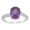 Gemminded Sterling Silver Lab-Created Alexandrite & Diamond Accent Ring -Gemminded Jewelry 5466448