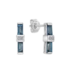 Gemminded Sterling Silver London Blue & White Topaz Earrings -Gemminded Jewelry 5466466 ALT2