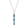 Gemminded Sterling Silver London Blue & White Topaz Pendant Necklace