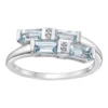 Gemminded Sterling Silver Aquamarine & White Topaz Overlap Ring -Gemminded Jewelry 5466475