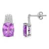 Gemminded Sterling Silver Lab-Created Alexandrite & Lab-Created White Sapphire Earrings