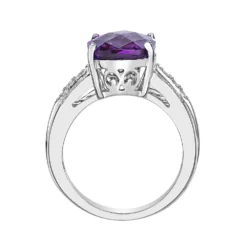 Gemminded Sterling Silver Lab-Created Alexandrite & Lab-Created White Sapphire Ring -Gemminded Jewelry 5466493 ALT2