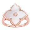 Gemminded 14k Rose Gold Over Silver Mother-Of-Pearl Ring With Cubic Zirconia Accent 1 Gemminded 14k Rose Gold Over Silver Mother-Of-Pearl Ring With Cubic Zirconia Accent -Gemminded Jewelry 5466514