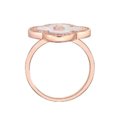 Gemminded 14k Rose Gold Over Silver Mother-Of-Pearl Ring With Cubic Zirconia Accents 6 Gemminded 14k Rose Gold Over Silver Mother-Of-Pearl Ring With Cubic Zirconia Accents -Gemminded Jewelry 5466515 ALT2