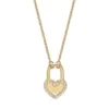 Gemminded 14k Gold Over Silver White Topaz Heart Lock Necklace -Gemminded Jewelry 5744267