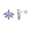 Gemminded Sterling Silver Amethyst Flower Stud Earrings -Gemminded Jewelry 5744268