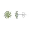 Gemminded Sterling Silver Peridot Flower Stud Earrings -Gemminded Jewelry 5744272