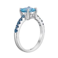 Gemminded Sterling Silver Blue & London Blue Topaz Ring -Gemminded Jewelry 5744279 ALT