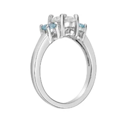 Gemminded Sterling Silver Blue & White Topaz Ring -Gemminded Jewelry 5744280 ALT