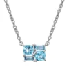 Gemminded Sterling Silver Blue Topaz Pendant Necklace -Gemminded Jewelry 5744291