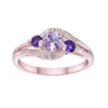 Gemminded 14k Rose Gold Over Silver Pink Amethyst & White Topaz Ring 1 Gemminded 14k Rose Gold Over Silver Pink Amethyst & White Topaz Ring -Gemminded Jewelry 5744297
