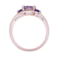 Gemminded 14k Rose Gold Over Silver Pink Amethyst & White Topaz Ring -Gemminded Jewelry 5744297 ALT2