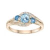 Gemminded 14k Gold Over Silver Blue, London Blue & White Topaz Ring 2 Gemminded 14k Gold Over Silver Blue, London Blue & White Topaz Ring -Gemminded Jewelry 5744298