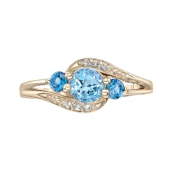 Gemminded 14k Gold Over Silver Blue, London Blue & White Topaz Ring 10 Gemminded 14k Gold Over Silver Blue, London Blue & White Topaz Ring -Gemminded Jewelry 5744298 ALT3