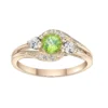 Gemminded 14k Gold Over Silver Peridot & White Topaz Ring -Gemminded Jewelry 5744300