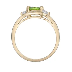 Gemminded 14k Gold Over Silver Peridot & White Topaz Ring 9 Gemminded 14k Gold Over Silver Peridot & White Topaz Ring -Gemminded Jewelry 5744300 ALT2