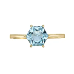 Gemminded 14k Gold Over Silver Blue Topaz Ring -Gemminded Jewelry 5744305 ALT3