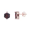 Gemminded 14k Rose Gold Over Silver Garnet Stud Earrings -Gemminded Jewelry 5744306