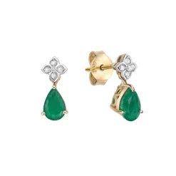 Gemminded 10k Gold Sakota Emerald & Diamond Accent Earrings 8 Gemminded 10k Gold Sakota Emerald & Diamond Accent Earrings -Gemminded Jewelry 5947758 ALT2